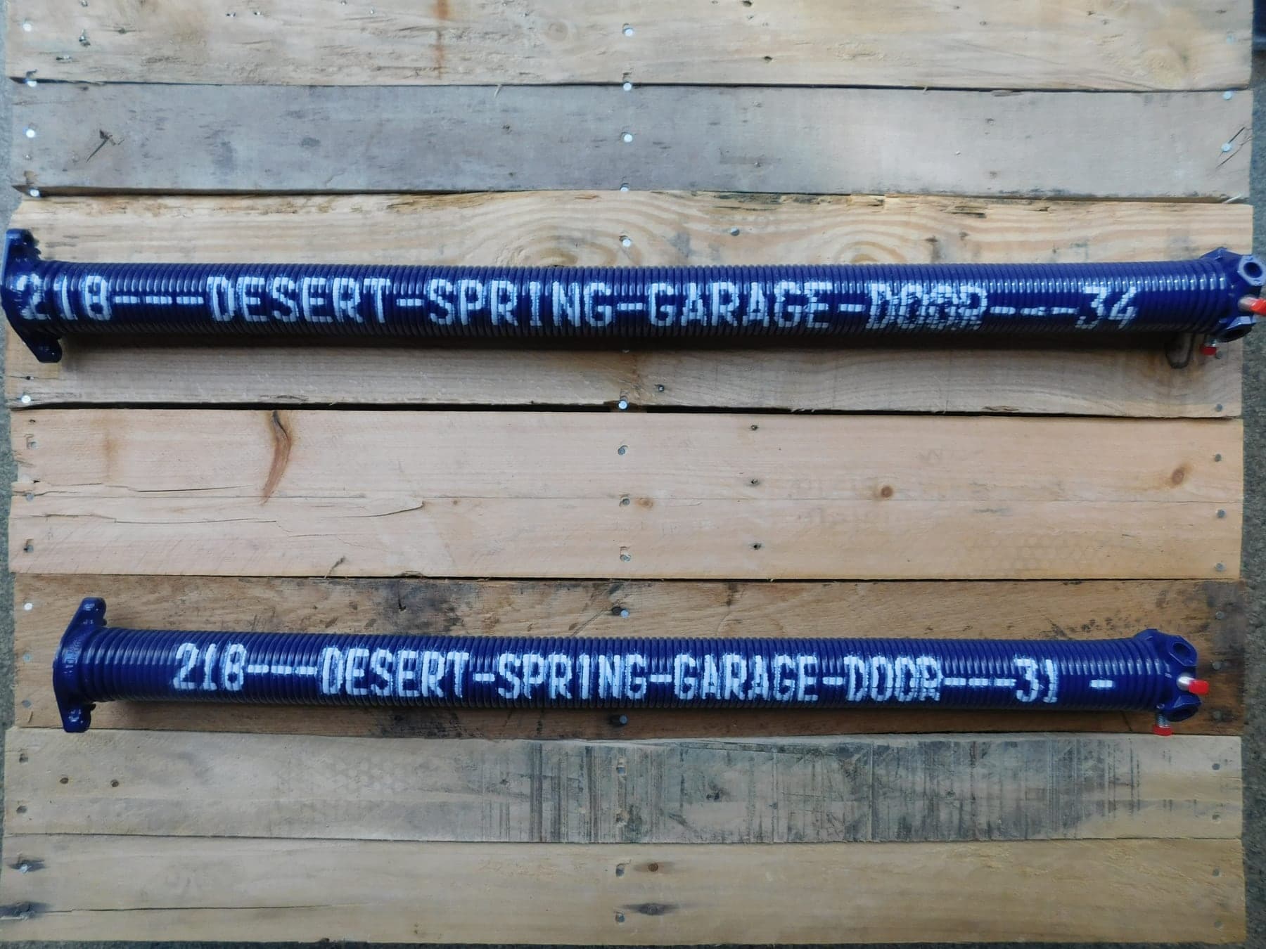 Garage Door Performance Springs Scottsdale Custom cobalt Desert Spring Performance Springs, stenciled DESERT SPRING GARAGE DOOR
